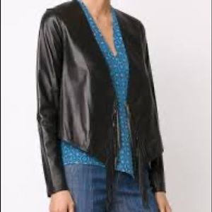 10 crosby Derek lam black fringe cropped jacket